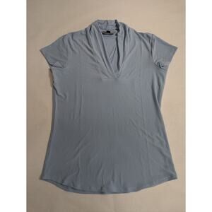 Doc & Amelia Summer Top Women's Small Powder Blue‎ Formal Casual V- Neck Top